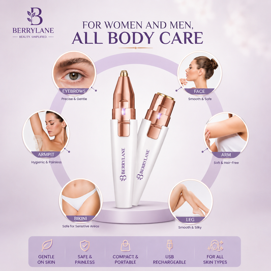 BERRYLANE 2-in-1 Facial Hair Remover & Eyebrow Trimmer